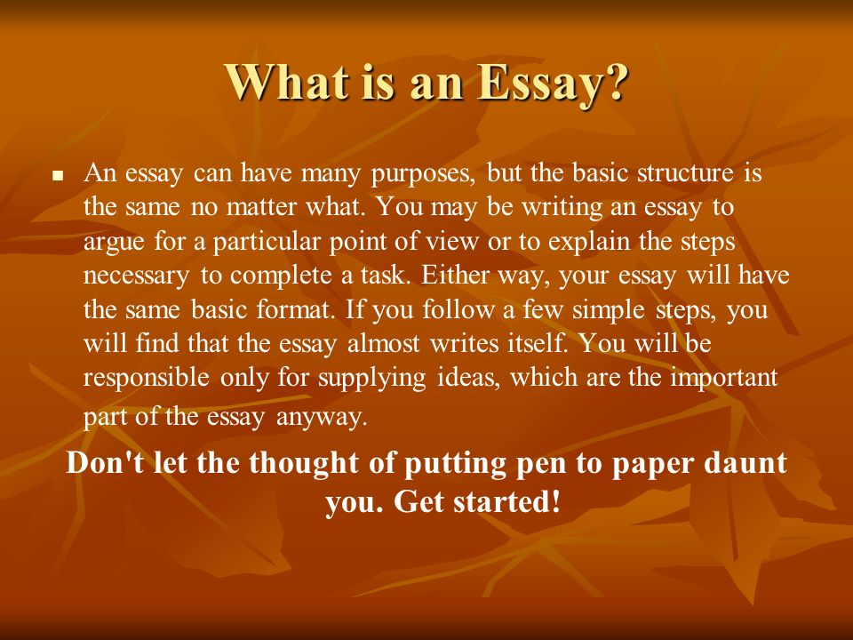 To Get Started a Persuasive Essay
